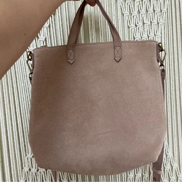Madewell Handbags - Madewell Zip-Top Transport Crossbody Bag Blush Pink Nubuck Suede Leather